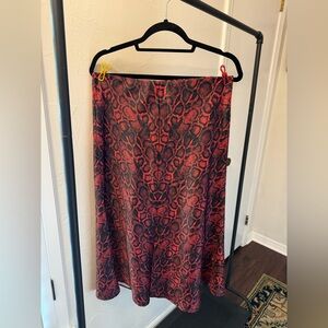 fab'rik Red and Black A-Line Skirt